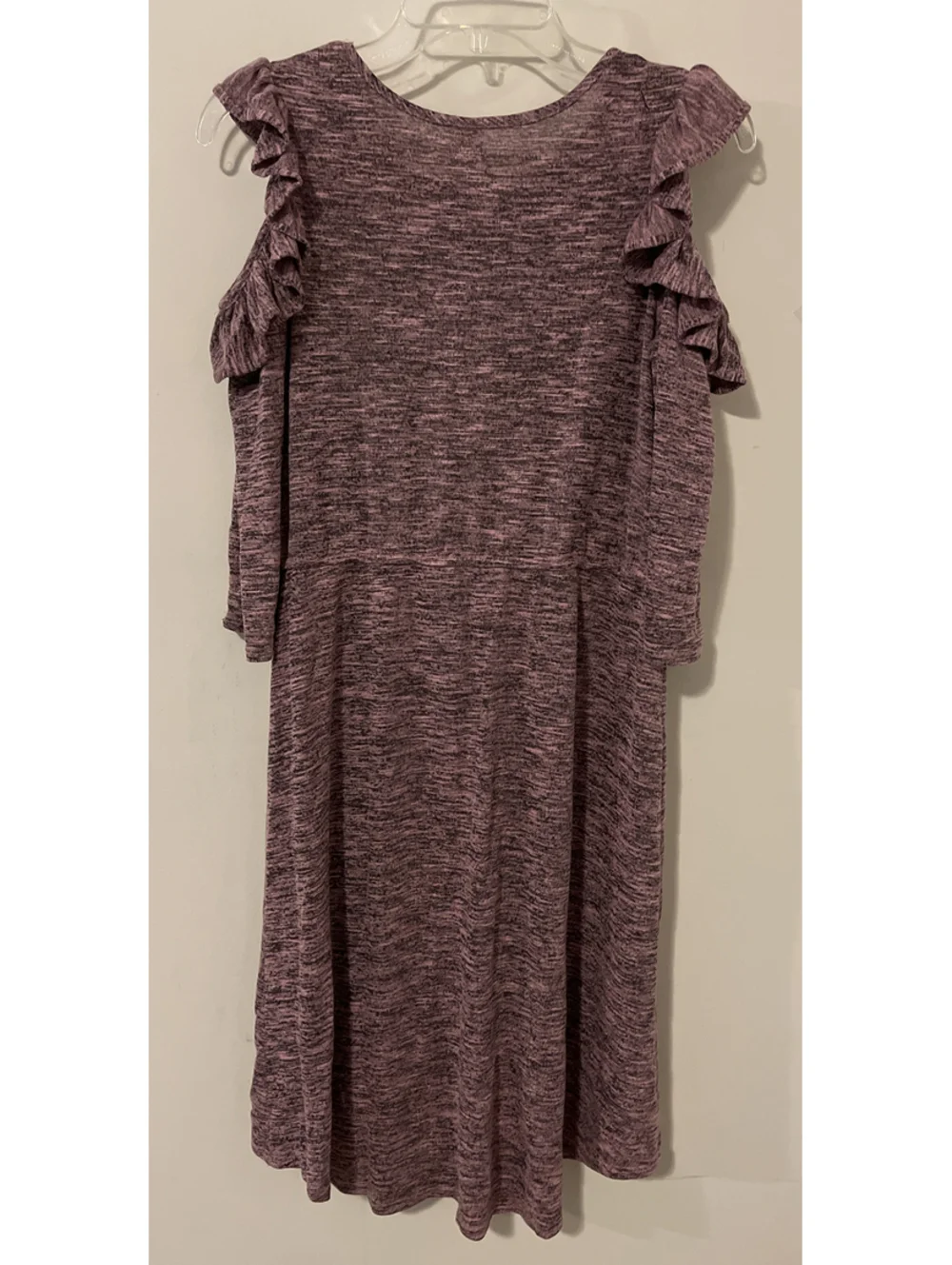 Justice Girls Size 16 Pink Midi Style Cold-Shoulder Ruffle Dress! A253